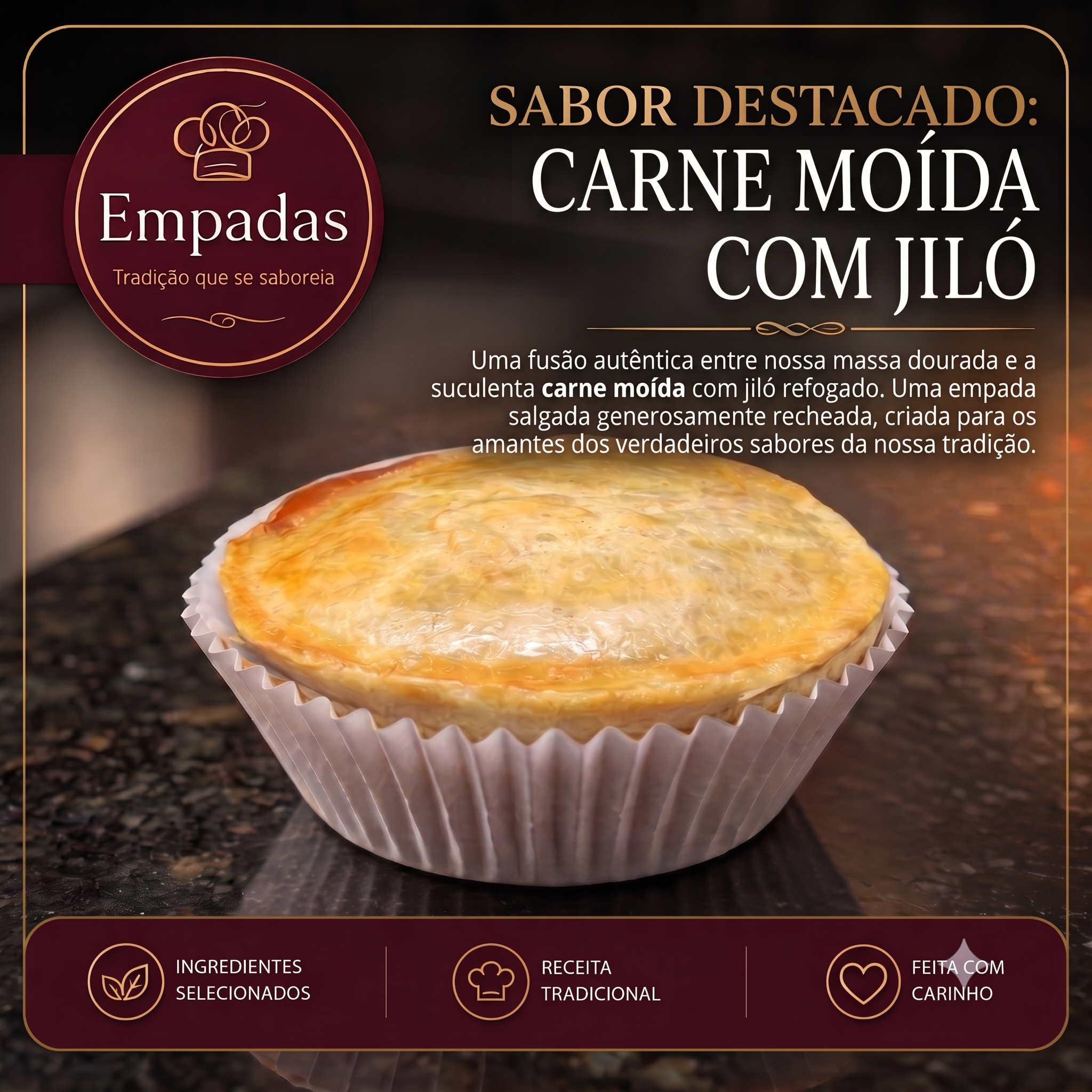 Empada de Jiló com Carne