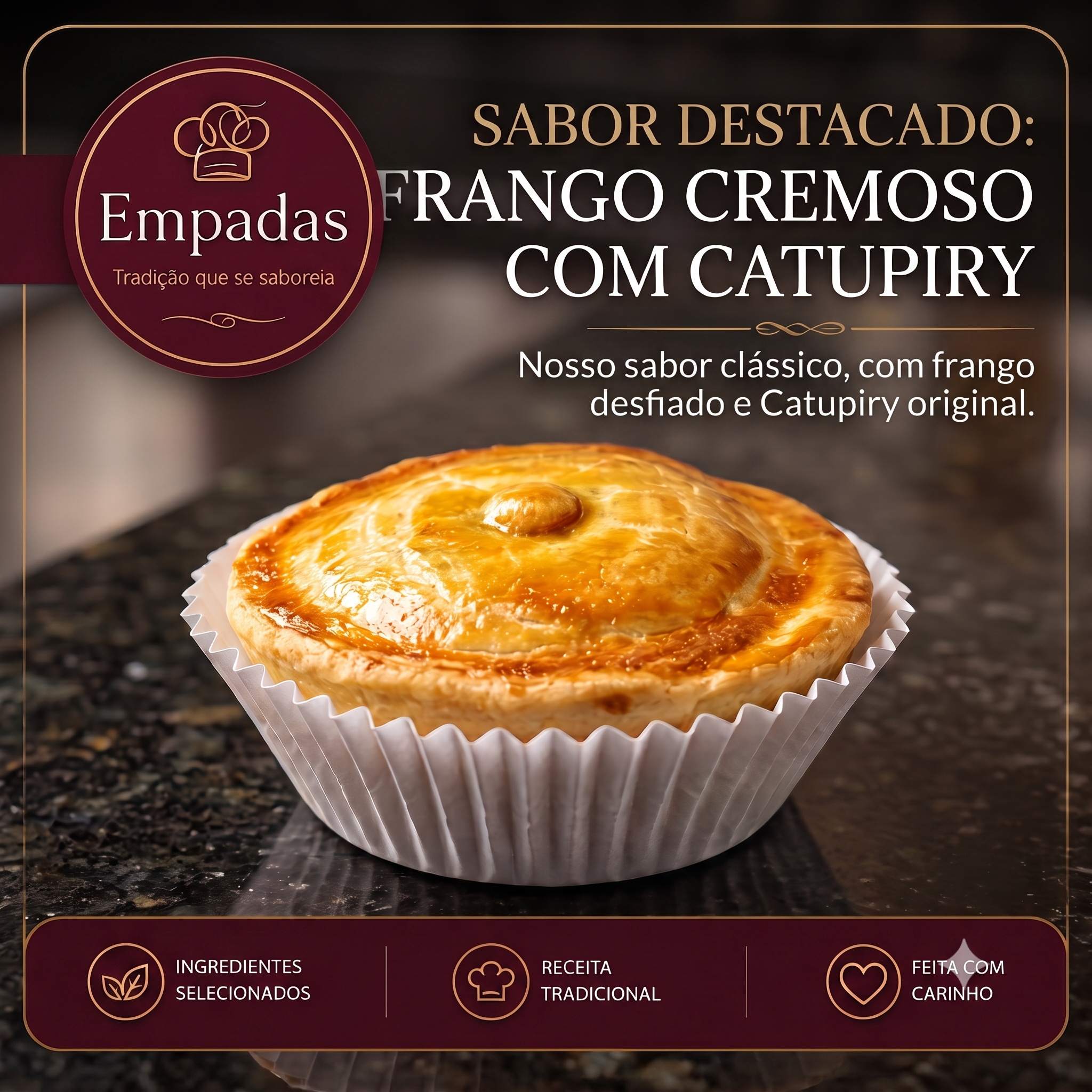 Empada de Frango com Catupiry
